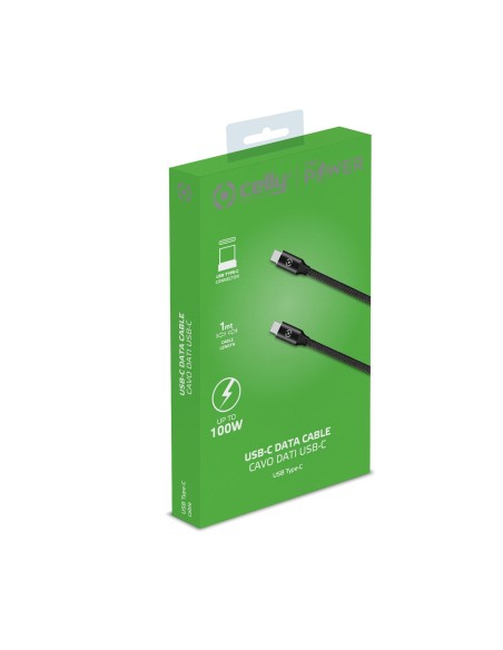 Celly USBCUSBCPDBK cavo USB 1 m USB C Nero