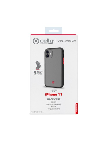 Celly VOLCANO custodia per cellulare 15,5 cm (6.1") Cover Nero, Trasparente