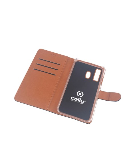 Celly Wally custodia per cellulare 14,7 cm (5.8") Custodia a libro Nero, Marrone