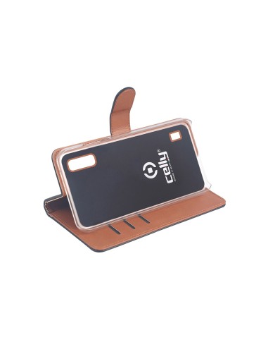 Celly Wally custodia per cellulare 15,8 cm (6.2") Custodia a libro Nero, Marrone