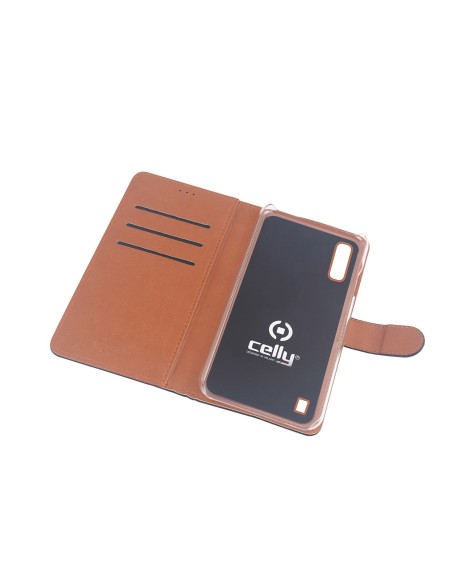 Celly Wally custodia per cellulare 15,8 cm (6.2") Custodia a libro Nero, Marrone