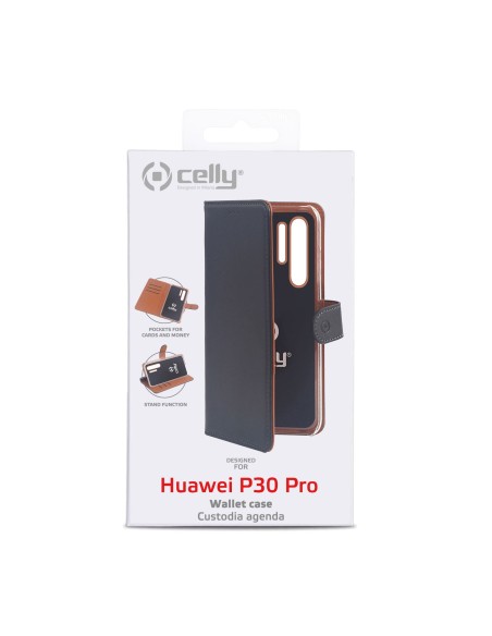 Celly WALLY846 custodia per cellulare 16,4 cm (6.47") Custodia a borsellino Nero, Marrone