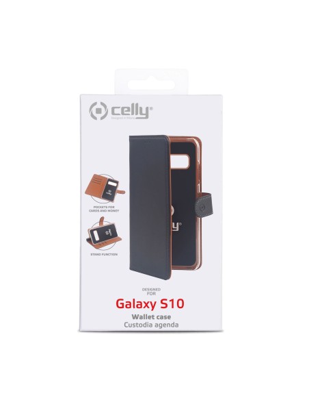 Celly WALLY890 custodia per cellulare 15,5 cm (6.1") Custodia a borsellino Nero, Marrone
