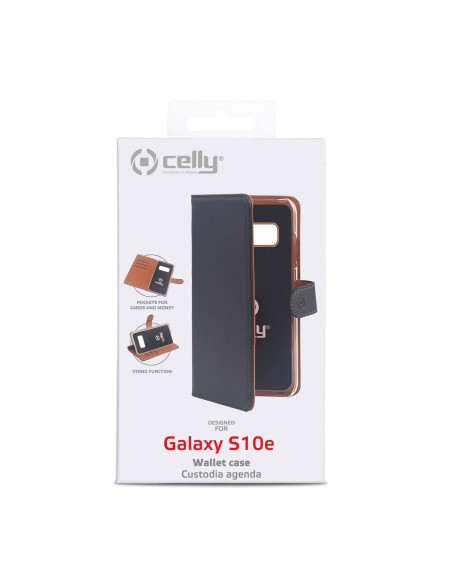 Celly WALLY892 custodia per cellulare 14,7 cm (5.8") Custodia a borsellino Nero, Marrone