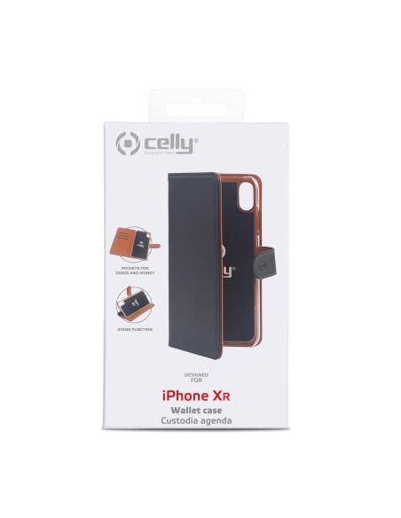 Celly WALLY998 custodia per cellulare 15,5 cm (6.1") Custodia a borsellino Nero, Marrone