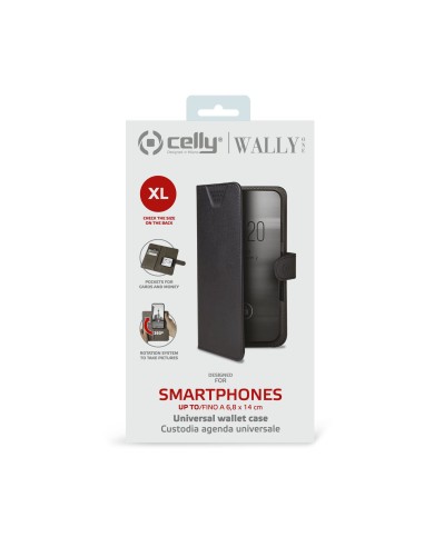 Celly Wally One XL custodia per cellulare 12,7 cm (5") Custodia flip a libro Blu