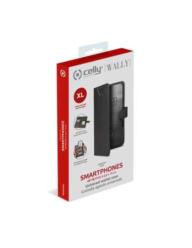 Celly Wally One XL custodia per cellulare 12,7 cm (5") Custodia flip a libro Blu