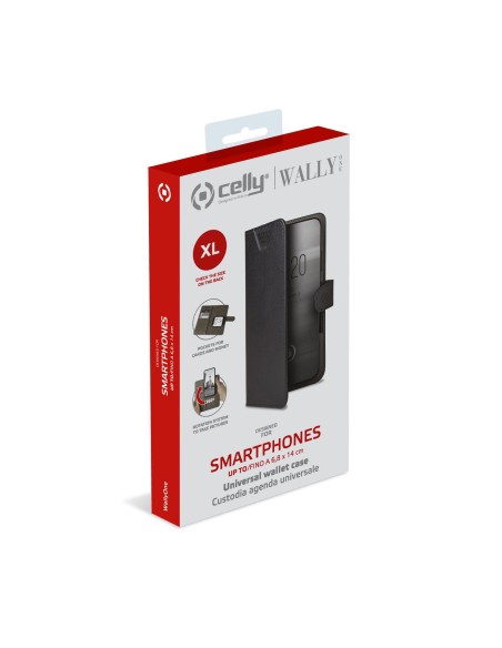 Celly Wally One XL custodia per cellulare 12,7 cm (5") Custodia flip a libro Blu