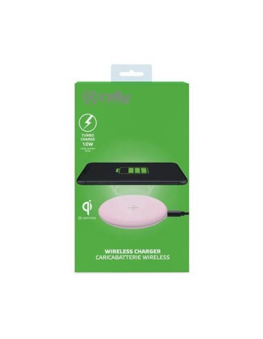 Celly WLFASTFEELPK Caricabatterie per dispositivi mobili Smartphone Rosa USB Carica wireless Ricarica rapida Interno