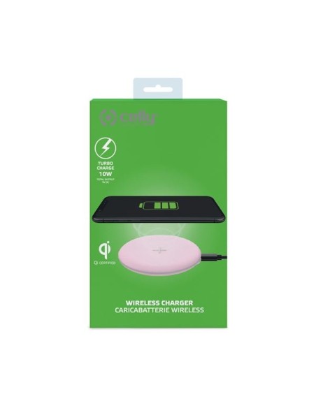 Celly WLFASTFEELPK Caricabatterie per dispositivi mobili Smartphone Rosa USB Carica wireless Ricarica rapida Interno