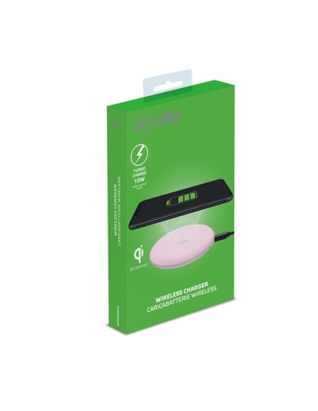 Celly WLFASTFEELPK Caricabatterie per dispositivi mobili Smartphone Rosa USB Carica wireless Ricarica rapida Interno