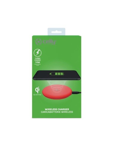 Celly WLFASTFEELRD Caricabatterie per dispositivi mobili Smartphone Rosso USB Carica wireless Ricarica rapida Interno