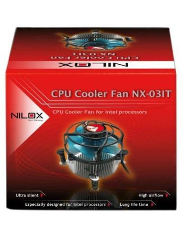 Nilox 03NX029835001 sistema di raffreddamento per computer Processore Refrigeratore Alluminio, Nero, Blu