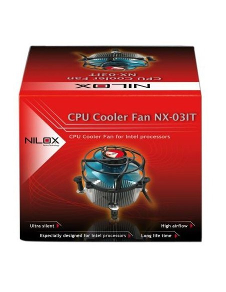 Nilox 03NX029835001 sistema di raffreddamento per computer Processore Refrigeratore Alluminio, Nero, Blu
