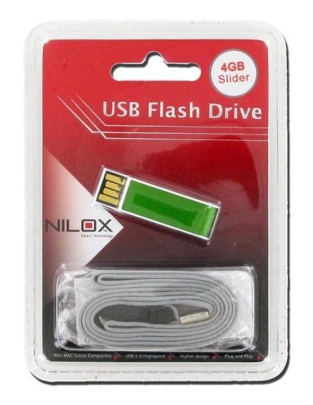 Nilox 05NX0205WP001 unità flash USB 4 GB USB tipo A 2.0 Verde