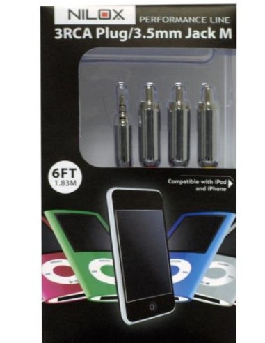 Nilox 07NXIP0000203 cavo audio 1,83 m RCA + 3.5mm Bianco