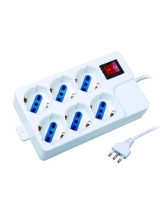 Nilox MULTIPRESA 6P. BIPASSO BIANCO unità di distribuzione dell'energia (PDU)