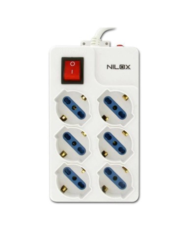Nilox MULTIPRESA 6P. BIPASSO BIANCO unità di distribuzione dell'energia (PDU)