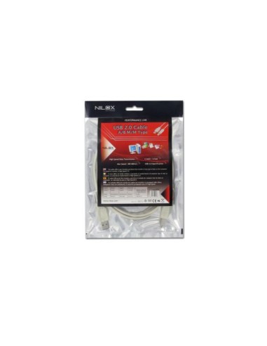 Nilox 2.0 2MT M M A B cavo USB 2 m USB A USB B Grigio