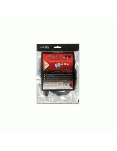 Nilox 07NXU205MA202 cavo USB 5 m USB A USB B Nero