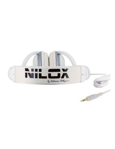Nilox DJ-NX1 Cuffie Cablato A Padiglione Musica e Chiamate Bianco