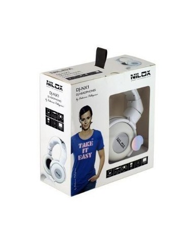 Nilox DJ-NX1 Cuffie Cablato A Padiglione Musica e Chiamate Bianco
