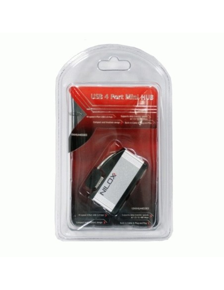 Nilox 4 x USB 2.0 480 Mbit s Grigio