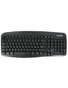 Nilox 10NXKB3526001 tastiera USB + PS 2 Nero