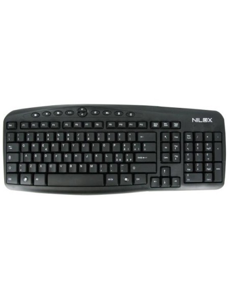 Nilox 10NXKB3526001 tastiera USB + PS 2 Nero