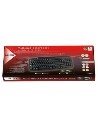 Nilox 10NXKB3526001 tastiera USB + PS 2 Nero