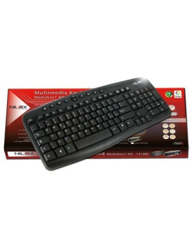 Nilox 10NXKB3526001 tastiera USB + PS 2 Nero