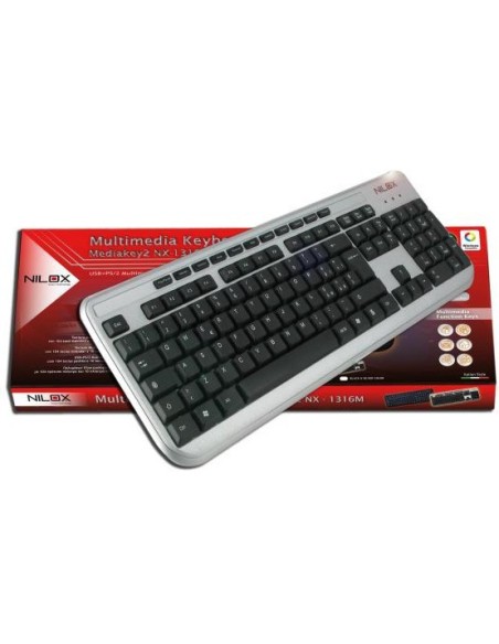 Nilox 10NXKB3526005 tastiera USB + PS 2