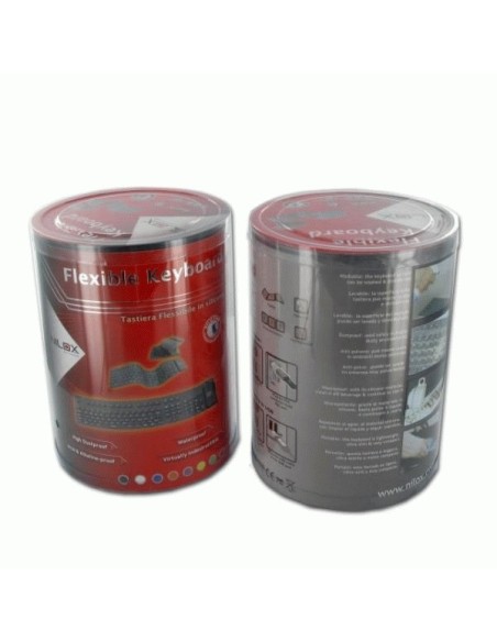 Nilox IN SILICONE ROSSA USB PS2 tastiera USB + PS 2 Rosso