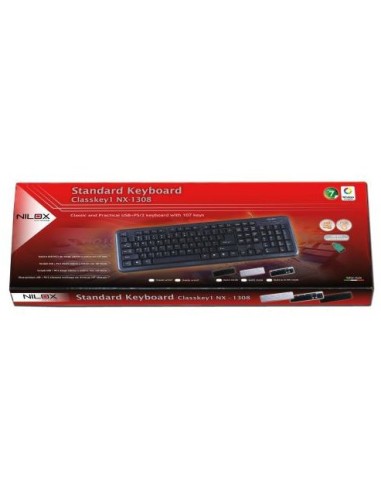 Nilox 10NXKBST26001 tastiera USB + PS 2 Nero