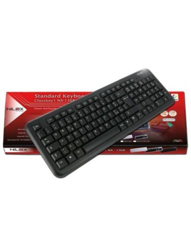 Nilox 10NXKBST26001 tastiera USB + PS 2 Nero