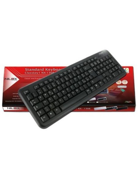 Nilox 10NXKBST26001 tastiera USB + PS 2 Nero