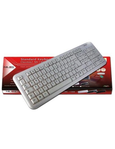 Nilox 10NXKBST26002 tastiera USB + PS 2 Bianco
