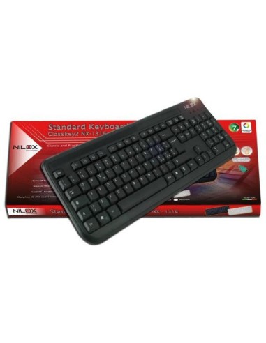 Nilox 10NXKBST26007 tastiera USB + PS 2 Nero