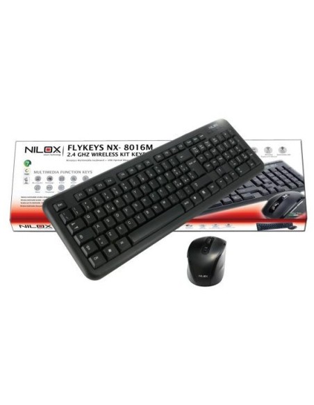 Nilox NX-8016M tastiera Mouse incluso USB + PS 2 Italiano Nero