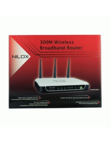 Nilox 16NX070104001 router wireless Nero, Argento