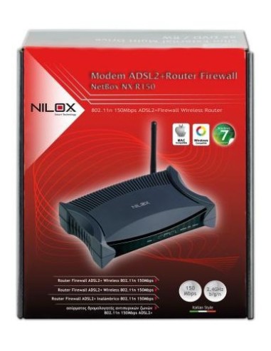 Nilox NX-R150 router wireless Fast Ethernet Nero, Blu
