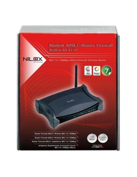 Nilox NX-R150 router wireless Fast Ethernet Nero, Blu