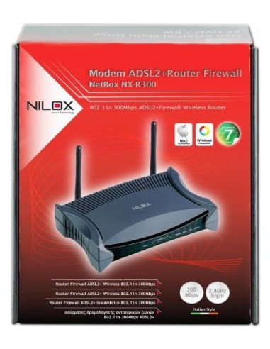 Nilox NX-300 router wireless Fast Ethernet Nero, Blu
