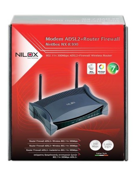 Nilox NX-300 router wireless Fast Ethernet Nero, Blu