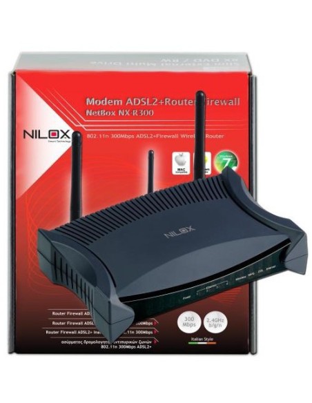 Nilox NX-300 router wireless Fast Ethernet Nero, Blu