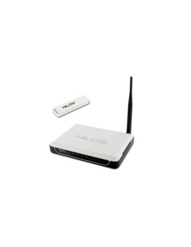 Nilox Kit ADSL Wireless 54M Router + USB router wireless Bianco