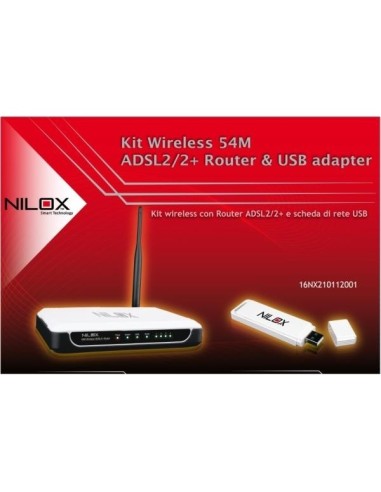 Nilox Kit ADSL Wireless 54M Router + USB router wireless Bianco