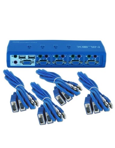 Nilox 16NXKV14US001 switch per keyboard-video-mouse (kvm) Blu
