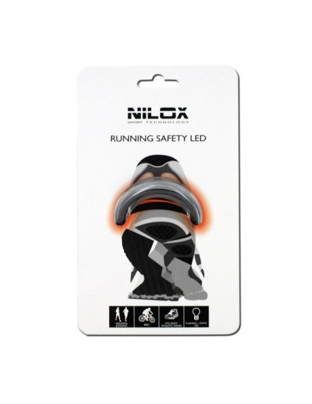 Nilox 30NXLS0000001 luce e riflettore sportivi di sicurezza Luce a clip per scarpa Nero, Grigio Corsa