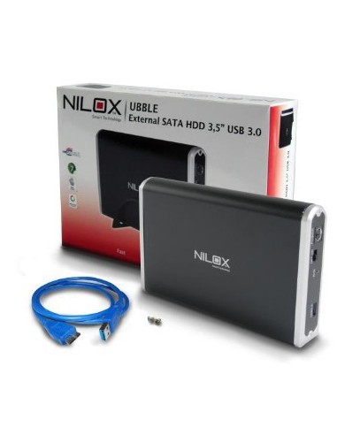Nilox DH0311ER-3.0 disco rigido esterno 1 TB 7200 Giri min 3.5" USB tipo A 3.2 Gen 1 (3.1 Gen 1) Nero, Argento